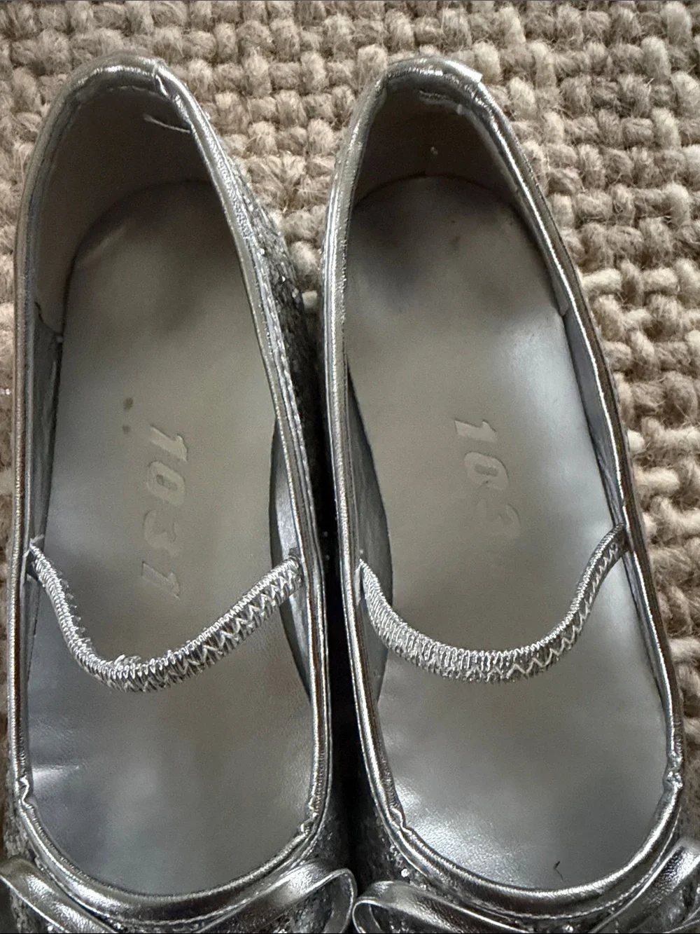 Silver Girls' Glitter Ballet Flats
